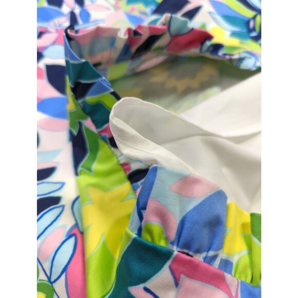 Talbots Size 10 Womens Floral Garden Party Sleeveless Cotton Stretch Dress - Picture 6 of 12